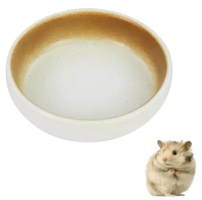 Keramik-Futterschale für Hamster, kippfest, Weißgold