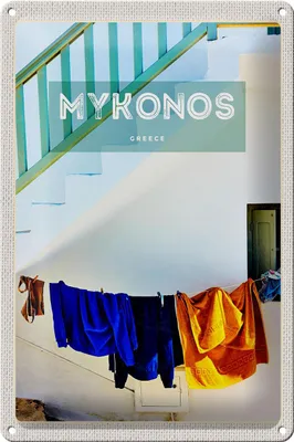 Produktbild von Blechschild Reise 20x30cm Griechenland Greece Mykonos Gebäude