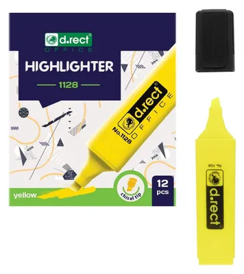 Image de Surligneur D.RECT 1128 jaune (12pcs)