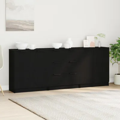 Produktbild von Sideboard 3 pcs Schwarz Eichen-Optik 180 x 30 x 70 cm