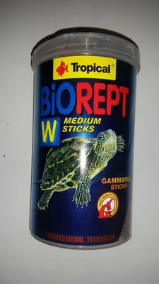 Produktbild von Tropical Biorept W, Zierfisch, Trockenfischfutter, Stab, Vitamin A, Vitamin C, Vitamin D3, Vitamin E, Kupfer, Kupfersulfat, Jod, Eisen, Molybdenum, Natrium, Fish and fish derivatives, derivatives of vegetable origin, vegetable protein extracts, cereals,...