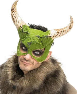 Productafbeelding van Halve masker van een monster met hoorns, 3D schuim effect, 34 cm