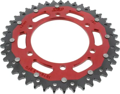 Obrázok produktu pre Korunka ZF 43 zubov rozstup 525 červená čierna dvojitá ZFD-1876-43-RED