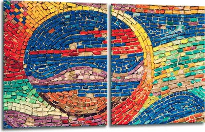 Produktbild von Herdabdeckplatten 2x40x52 Glaskeramikkochfeld 2-Teilig Glas Spritzschutz Mosaik