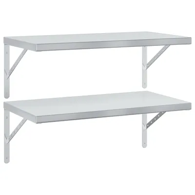 Immagine prodotto di Mensole a Muro 2 pz 75x40 cm Argento in Acciaio Inossidabile
