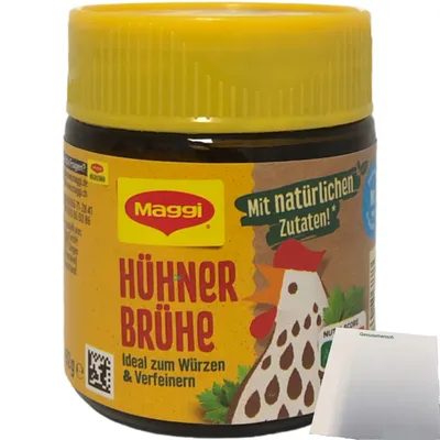Produktbild von Maggi Instant Hühner-Brühe zum Würzen und verfeinern (92g Glas) + usy Block