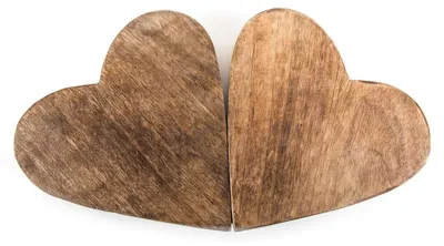 Produktbild von 2 braune Holzherzen 20 cm Herz Geschenk Muttertag Hochzeit
