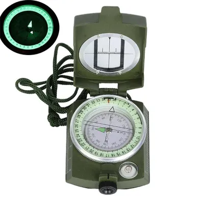 Produktbild von Kompass Kompass Militär Marschkompass mit Tasche für Camping Outdoor, Wanderung, Militär Marschkompass Professioneller Taschenkompass Peilkompass