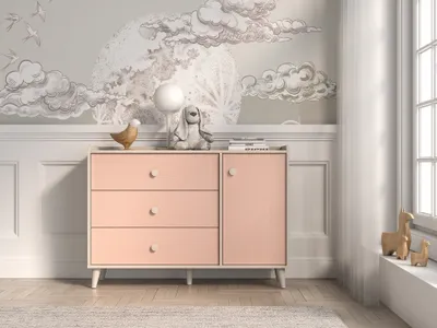 Immagine prodotto di Cassettiera combinata per bambini OLIVIA - beige / rosa
