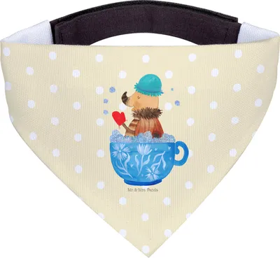 Produktbild von Mr. & Mrs. Panda Bandana Nachtfalter Schaumbad - Gelb Pastell - Geschenk, Tasse, Halstuch für Hund, Baden, Hunde-Bandana, Dreieckstuch, Ziele, Hundehalstuch, WC, Bad