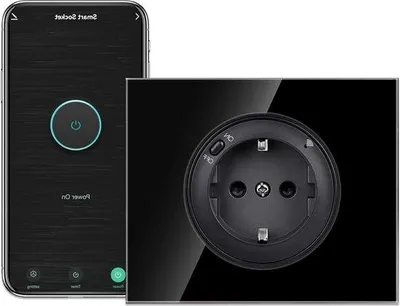 Image de Interrupteur Wi-Fi intelligent avec cadre en verre et contact de sécurité pour Alexa et Google Assistant - noir