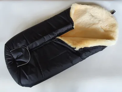 Produktbild von Kinderwagenfußsack echt Lammfell schwarz