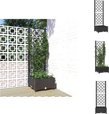 Immagine prodotto di vidaXL Fioriera con traliccio nero 40x40x121,5 cm PP - Vasi da fiori e fioriere