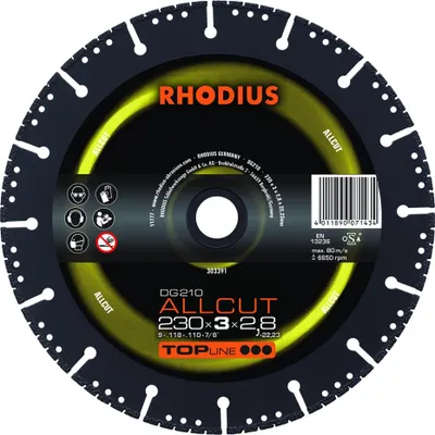 Produktbild von Rhodius Diamanttrennscheibe Allcut Ø 230 mm Bohrung 22,23 mm