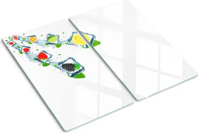 Immagine prodotto di Copertura per piano cottura – Copertura per piano a induzione – Piano di vetro protettivo – 2x30x52 cm – Piani di vetro protettivi per fornelli – Vetro temperato – Frutta tagliata