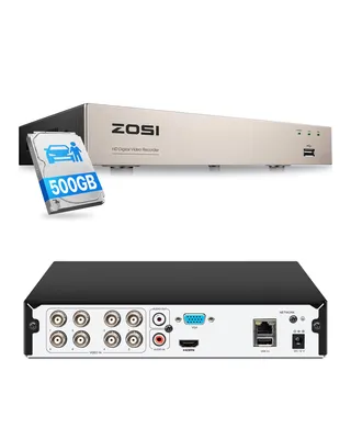 Produktbild von ZOSI 8CH 1080P H.265+ DVR Netzwerk Digital Video Recorder mit 500GB HDD, Verkabelt BNC Eingang, 4-in-1 TVI/AHD/CVI/Analog CCTV Überwachungsrekorder
