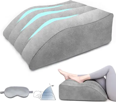 Produktbild von Graues, ergonomisches, aufblasbares Beinkissen, Venenkissen, e Seidenmaske, postoperative Genesung