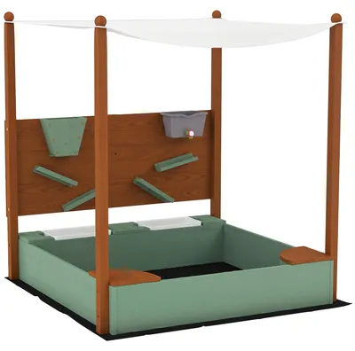 Immagine prodotto di Casetta da gioco per bambini con tetto scorrevole | Colore: Verde | Dimensioni: 112,5 x 116 x 128 cm