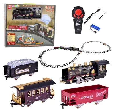 Immagine prodotto di Locomotiva telecomandata RC luci rumori fumo 22 pezzi.