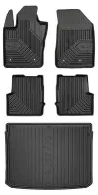 Zdjęcie produktu dla Dywaniki gumowe + mata bagażnika do Fiat 500X 2014-2018 (SUV/crossover, z kołem zapasowym) – czarne, dopasowane – Wielganizator