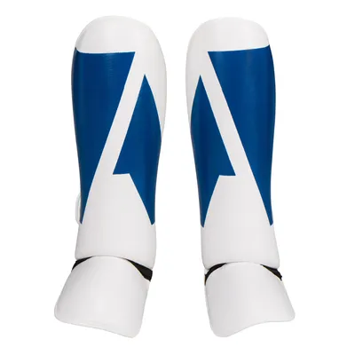 Produktbild von Ali’s Fightgear Legacy Schienbeinschoner – Blau/Weiß – Größe M – Hochwertiger Schutz für Kickboxen & MMA