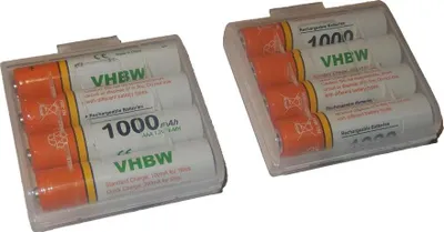 Produktbild von vhbw 8x AAA Micro Akku kompatibel mit Yealink W52P schnurlos Festnetz Telefon (1000 mAh, 1,2 V, NiMH) Orange Weiß