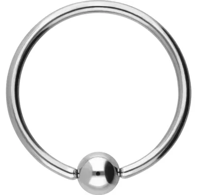 Produktbild von Intim-Piercing, Septum Piercing Titan Klemmkugelring Farbe: Silber + Kugelgröße: 6mm Innendurchmesser: 22mm + Stabstärke: 2mm