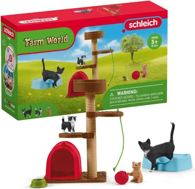 Immagine prodotto di Schleich 42501 Farm World Adorable Cat Playset. Animal Figures with Cats. for Children Ages 3 and Up