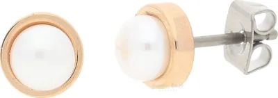 Produktbild von Boccia Ohrstecker 0594-03 Titan rosévergoldet mit Perle