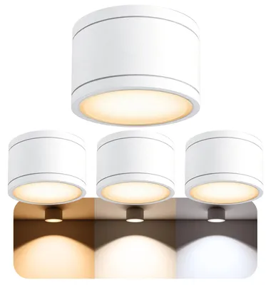 Produktbild von SSC-LUXon 4er Set CELI-WX Aufbauspot dimmbar flach für Außen & Bad IP44 - LED GX53 6W LumiFLEX Lichtfarbe warm / neutral / kalt - Deckenlampe für Innen & Außen