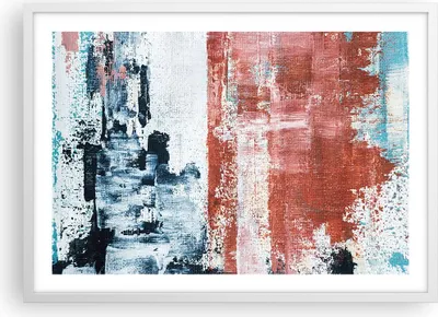Produktbild von Gerahmtes Poster - Weißer Rahmen - Abstraktion Marine Rot - 70x50 cm - Wand Bild - Wanddeko - Wandbilder - Kunstposter - Wandposter - Bilderrahmen - Bilder - Kunstdruck - P2WAA70x50-4883