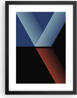 Produktbild von Gerahmtes Poster - Schwarzer Rahmen - Abstraktion Schwarz Blau - 30x40 cm - Wand Bild - Wanddeko - Wandbilder - Kunstposter - Wandposter - Bilderrahmen - Bilder - Kunstdruck - P2BPA30x40-4458