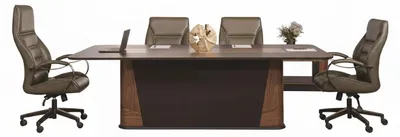 Obrázek produktu pro Elegantní kancelářská sestava, konferenční stůl, šéfovské křeslo a 3 kancelářské židle