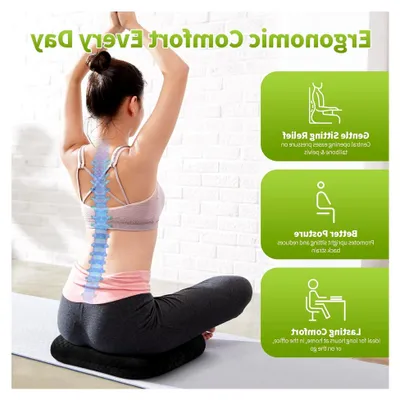 Produktbild von Sitzring Donut Sitzkissen mit Loch – Orthopädisches Sitzkissen für Stuhl und Büro – Weiches, Atmungsaktives Baumwollkissen zur Entlastung des Steißbeins – Waschbares Bodenkissen für Homeoffice und Küche