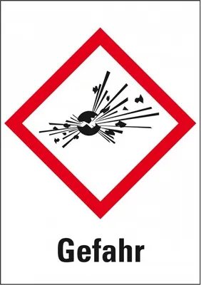 Produktbild von Dreifke® Aufkleber I Gefahrensymbol Explodierende Bombe GHS 01, Gefahr, Folie...