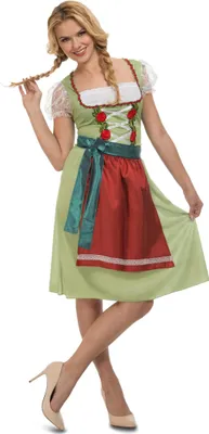 Obrázek produktu pro Dirndl pro dámské jarní festivalové oblečení zeleno-červené - XL
