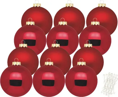 Produktbild von Weihnachtskugeln 12 Stk 8cm Ochsenblut mit Haken