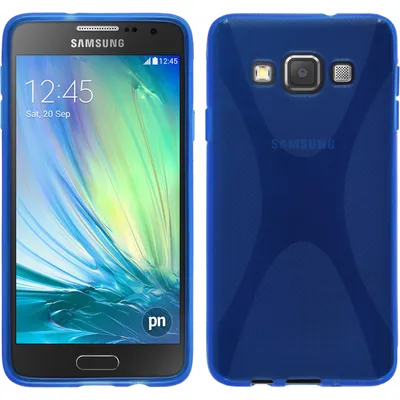 Produktbild von PhoneNatic Case kompatibel mit Samsung Galaxy A3 (A300) - blau Silikon Hülle X-Style + 2 Schutzfolien