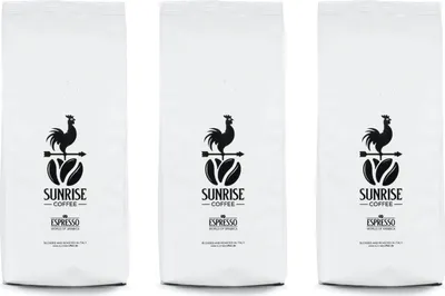 Produktbild von SUNRISE COFFEE Espressobohnen 3kg [World of Arabica] Frische Kaffeebohnen World Blend Arabica Kaffee ganze Bohnen mittelkräftig geröstet Ideal für Vollautomat und Siebträger