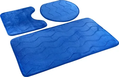 Obrázek produktu pro Koupelnové předložky Sumba Blue 23 - Třídílná sada 3 kusů: předložka 45x75+ podložka 45x35+ podložka 44x38