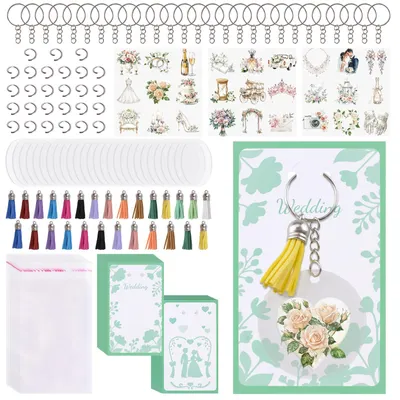 27 Acryl-Schlüsselanhänger-Rohlinge, rund, DIY-Bastelset