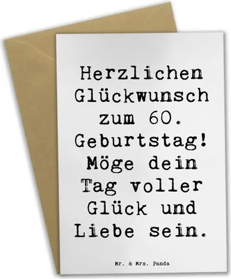 Produktbild von Mr. & Mrs. Panda valentinstagskarte Spruch 60. Geburtstag Glückwunsch - Weiß - Geschenk, dankeskarten, schöne Erinnerungen, zukünftige Abenteuer, einladungskarten, Alter