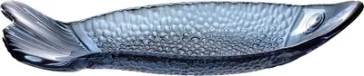 Produktbild von Speiseteller - 30 x 11 cm - Blau - Glas - fischförmig