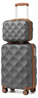 Produktbild von 2-teiliges Kofferset - Handgepäck-Kofferset - TSA-Schloss - Kulturbeutel - 4 Doppelrollen - 33 + 51 cm - Grau