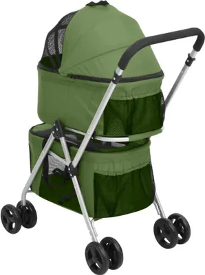 Produktbild von vidaXL Hundewagen für 2 Hunde Faltbar Grün 83x48x97 cm Oxford-Gewebe