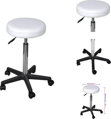 Immagine prodotto di vidaXL Sgabello da ufficio bianco -  Sedie da ufficio