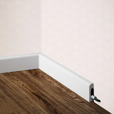 Produktbild von PROVISTON | Sockelleiste | 15 x 50 x 2000 mm | Satin Weiß | Fußleiste | Mit Kabelkanal | Klassisch | Hochwertig | Robust | Langlebig | 1 Stück