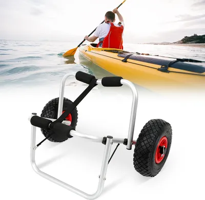 Produktbild von Clanmacy Kajakwagen Kanuwagen Surfwagen Aluminium Kajak Kanu Bootstrailer Alu 1pcs