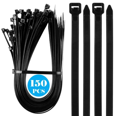 Image de Solidchoice - 150 attaches de câble noires de 600 mm