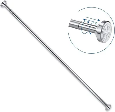 Produktbild von 100 cm Duschvorhangstange ohne Bohren verstellbar von 105cm bis 170cm, ausziehbare Teleskopstange für Dusche & Badewanne, Vorhangstange aus Edelstahl zum Einklemmen, Garderobenstange in Silber